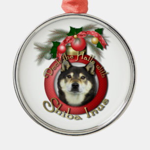 Weihnachten - Plattform die Hallen - Shiba Inus - Silbernes Ornament