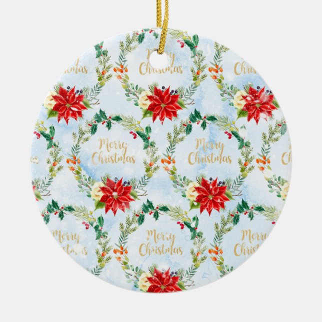 Weihnachten Poinsetta Dekoration Xmas Geschenkmust (Vorne)