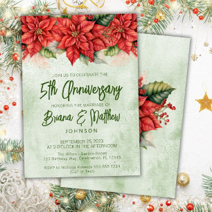 Weihnachten Poinsettia 5. Hochzeitstag Einladung