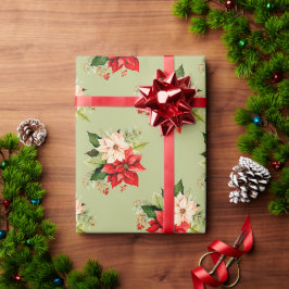 Weihnachten Poinsettia Floral mit Elegant Botanisc Geschenkpapier