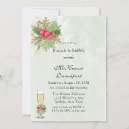 Weihnachten Poinsettia Gold Brunch & Bubbly Einladung