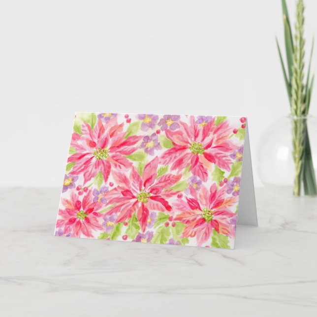 Weihnachten Poinsettia Helle und schöne Karte (Vorderseite)