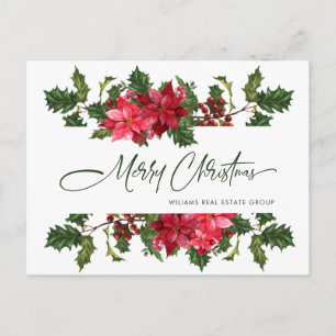 Weihnachten Poinsettia Holiday Corporate Gruß Postkarte