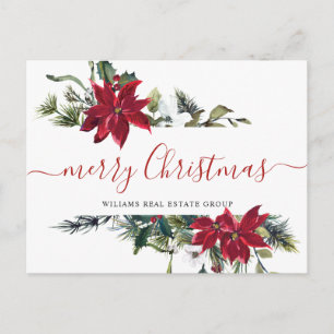 Weihnachten Poinsettia Holiday Corporate Gruß Postkarte
