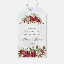 Weihnachten Poinsettia Rahmen trinken und fröhlich Geschenkanhänger