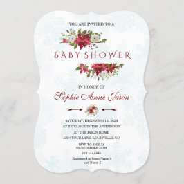 Weihnachten Poinsettia Snowflakes Baby Dusche Einladung