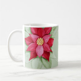Weihnachten Poinsettia Wasserfarbe Handgemalt Kaffeetasse
