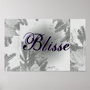 Weihnachten Poinsettia Weiß und Grau Blisse Poster