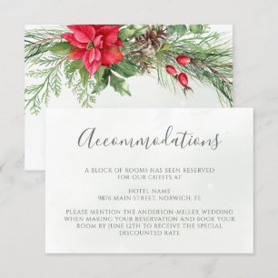 Weihnachten Poinsettia Winter Greenerity Wedding Begleitkarte