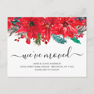 Weihnachten Poinsettia Wir haben neue Zuhause Movi Ankündigungspostkarte