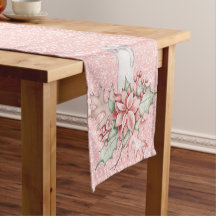 Weihnachten Poinsettias auf Pink Glitzer Runner