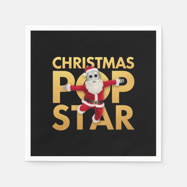 Weihnachten Pop Star Niedlich & farbenfroh Urlaub Serviette (Vorderseite)