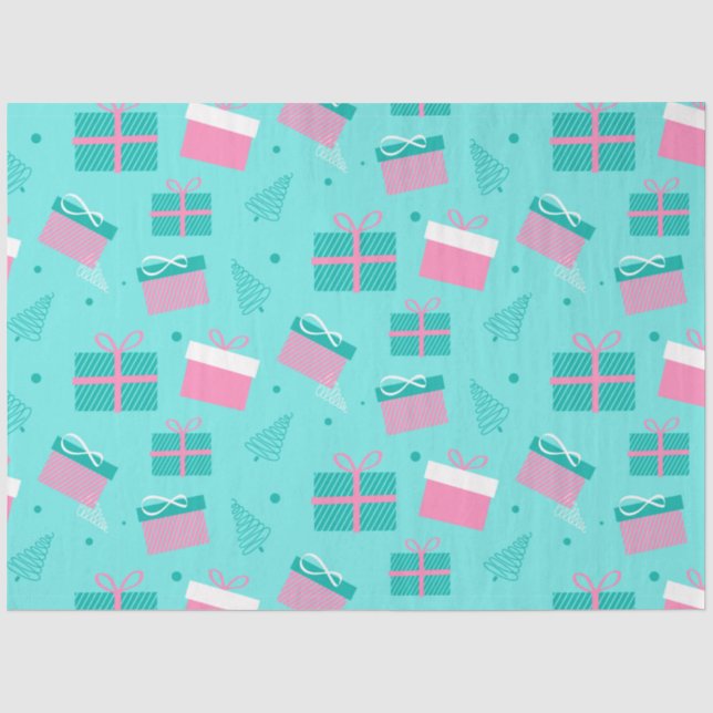 Weihnachten präsentiert Schneeflocken Blauer Weihn Seidenpapier (Vorderseite)