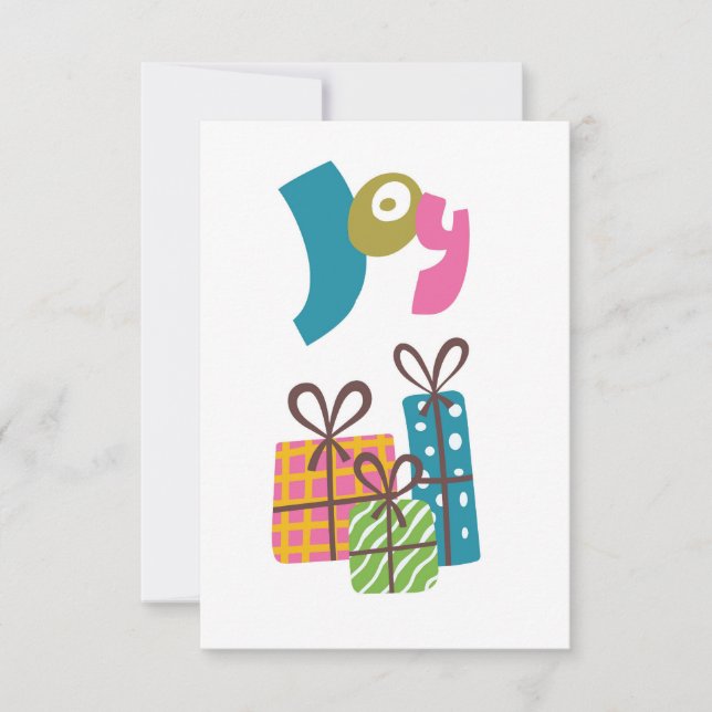 Weihnachten präsentiert Set mit Freude. Karte (Vorderseite)