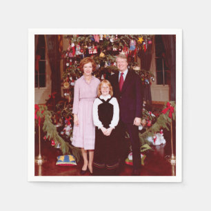 Weihnachten Präsident James Jimmy Carter Weißen Ha Serviette