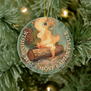 Weihnachten-Protokoll Vintage Wintersolstice Zweis Keramik Ornament