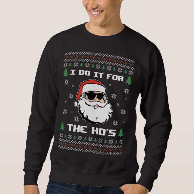 Weihnachten Pullover Funny Weihnachtsmann I Do it  (Vorderseite)