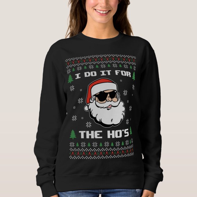 Weihnachten Pullover Funny Weihnachtsmann I Do it  (Vorderseite)