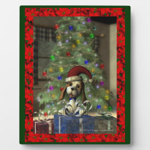 Weihnachten Puppy Plaque Fotoplatte