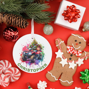 Weihnachten Quad Individueller Name Ornament