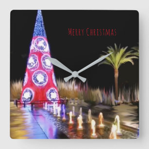 Weihnachten Quadratische Wanduhr