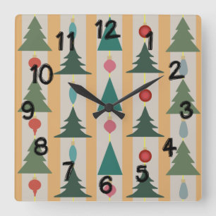 Weihnachten Quadratische Wanduhr