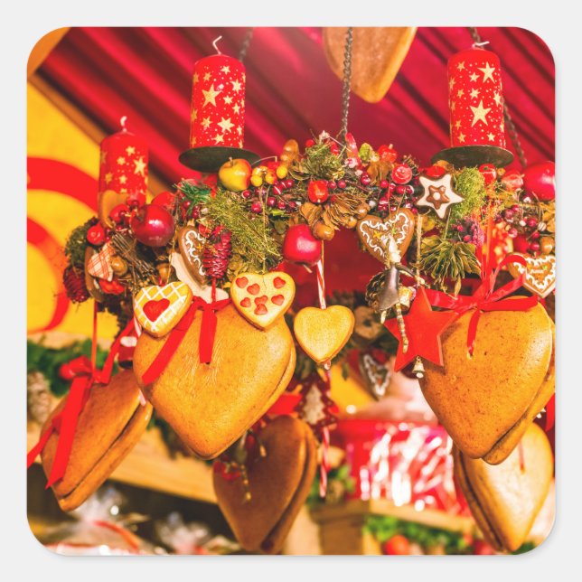 Weihnachten Quadratischer Aufkleber (Vorderseite)
