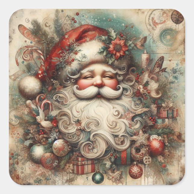 Weihnachten Quadratischer Aufkleber (Vorderseite)
