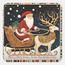 Weihnachten Quadratischer Aufkleber