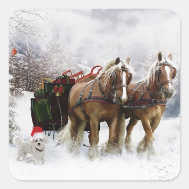 Weihnachten Quadratischer Aufkleber (Vorderseite)