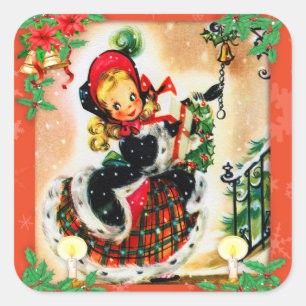 Weihnachten Quadratischer Aufkleber