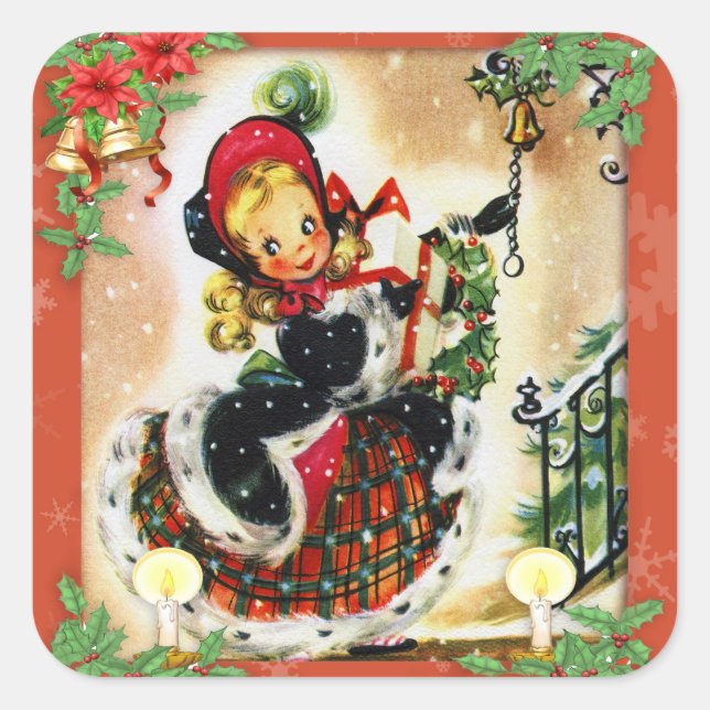 Weihnachten Quadratischer Aufkleber (Vorderseite)