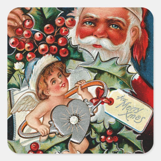 Weihnachten Quadratischer Aufkleber (Vorderseite)