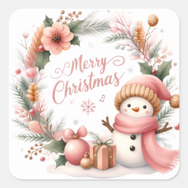 Weihnachten Quadratischer Aufkleber (Vorderseite)