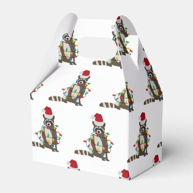 Weihnachten Raccoon Weihnachtsmannmütze Weihnachte Geschenkschachtel (Vorderseite)