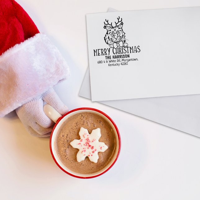 Weihnachten Ragamuffin Cat Rücksendeadresse Gummistempel (Von Creator hochgeladen)