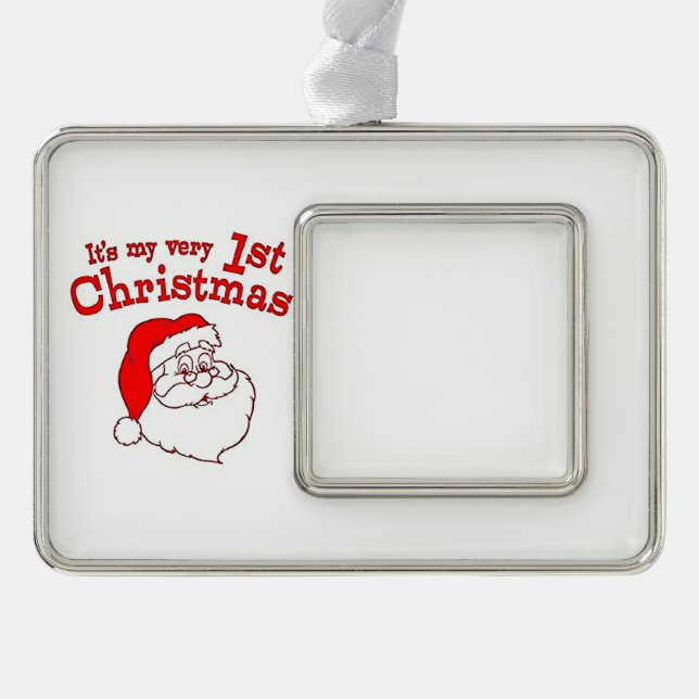 Weihnachten Rahmen-Ornament Silber (Vorderseite)