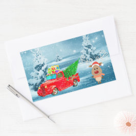 Weihnachten Rechteckiger Aufkleber