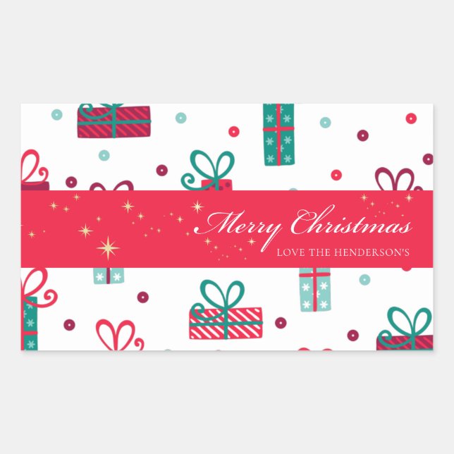 Weihnachten Rechteckiger Aufkleber (Vorderseite)