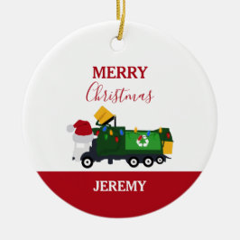 Weihnachten Recycelnd Müllwagen Custom Keramik Ornament