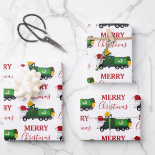 Weihnachten Recycelnd Müllwagen Geschenkpapier Set