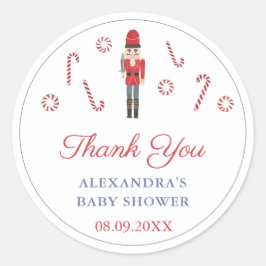 Weihnachten Red Nutcracker Candy Canes Gefallen Runder Aufkleber