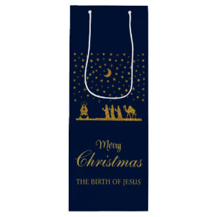 Weihnachten religiös, Geburt Jesu, Drei Könige Geschenktüte Für Weinflaschen