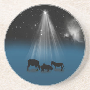 Weihnachten, religiös, Nativity, Sterne, Getränkeuntersetzer