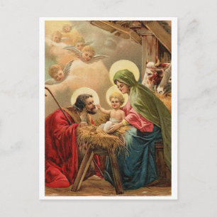 Weihnachten, religiös, vintage Urlaubsgruß Postkarte