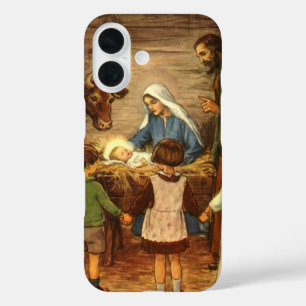 Weihnachten, Religiöse Geburt w Baby Jesus iPhone 16 Hülle