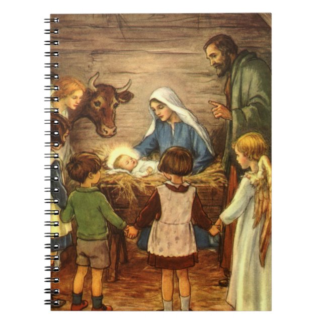 Weihnachten, Religiöse Geburt w Baby Jesus Notizblock (Vorderseite)