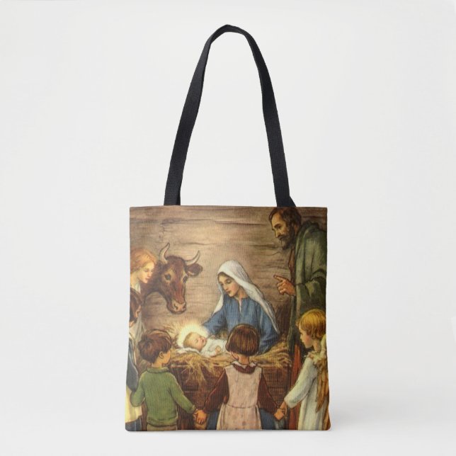 Weihnachten, Religiöse Geburt w Baby Jesus Tasche (Vorderseite)