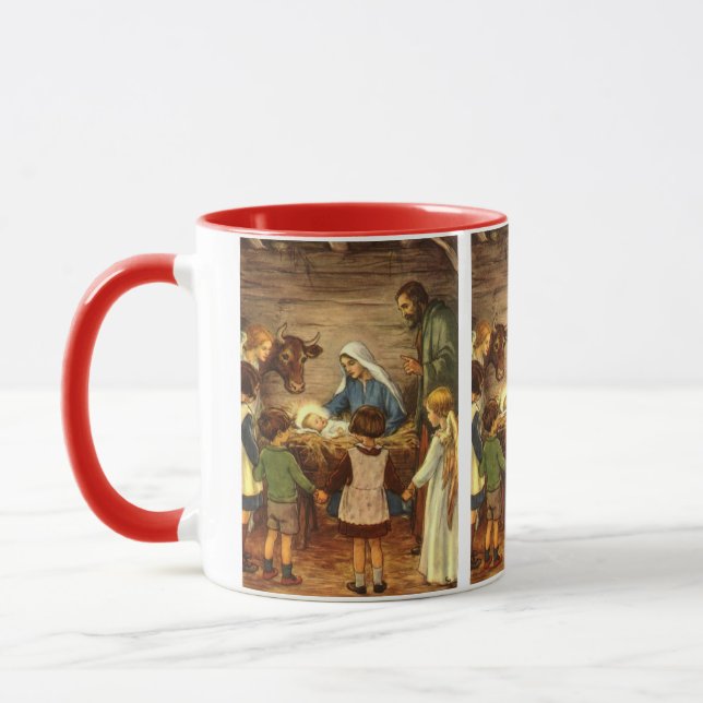 Weihnachten, Religiöse Geburt w Baby Jesus Tasse (Links)