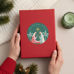 Weihnachten Religiöse Krippe Star von Bethlehem Runder Aufkleber